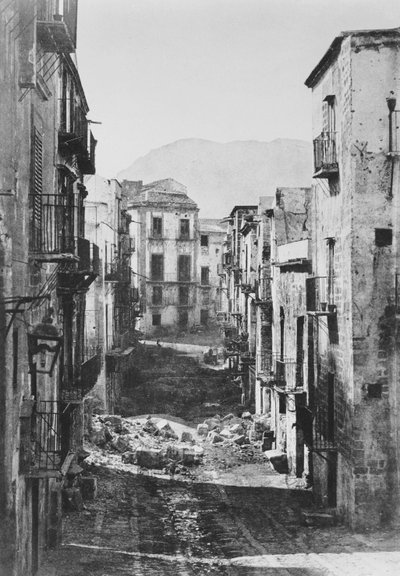 Zerstörung des Castres-Viertels, Palermo, 1860 von Gustave Le Gray